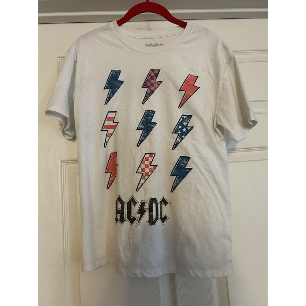 2024 AC/DC High Voltage Official Licensed T Shirt Size XL (14) White With Bolts